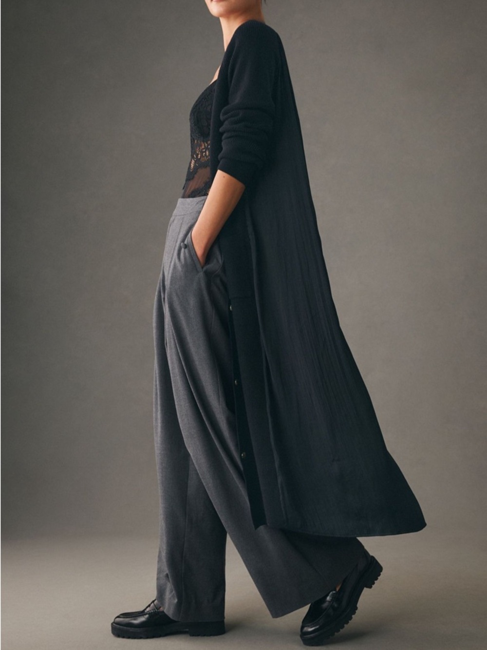 LONG TWOFER CARDIGAN SWEATER Anthropologie nwt L